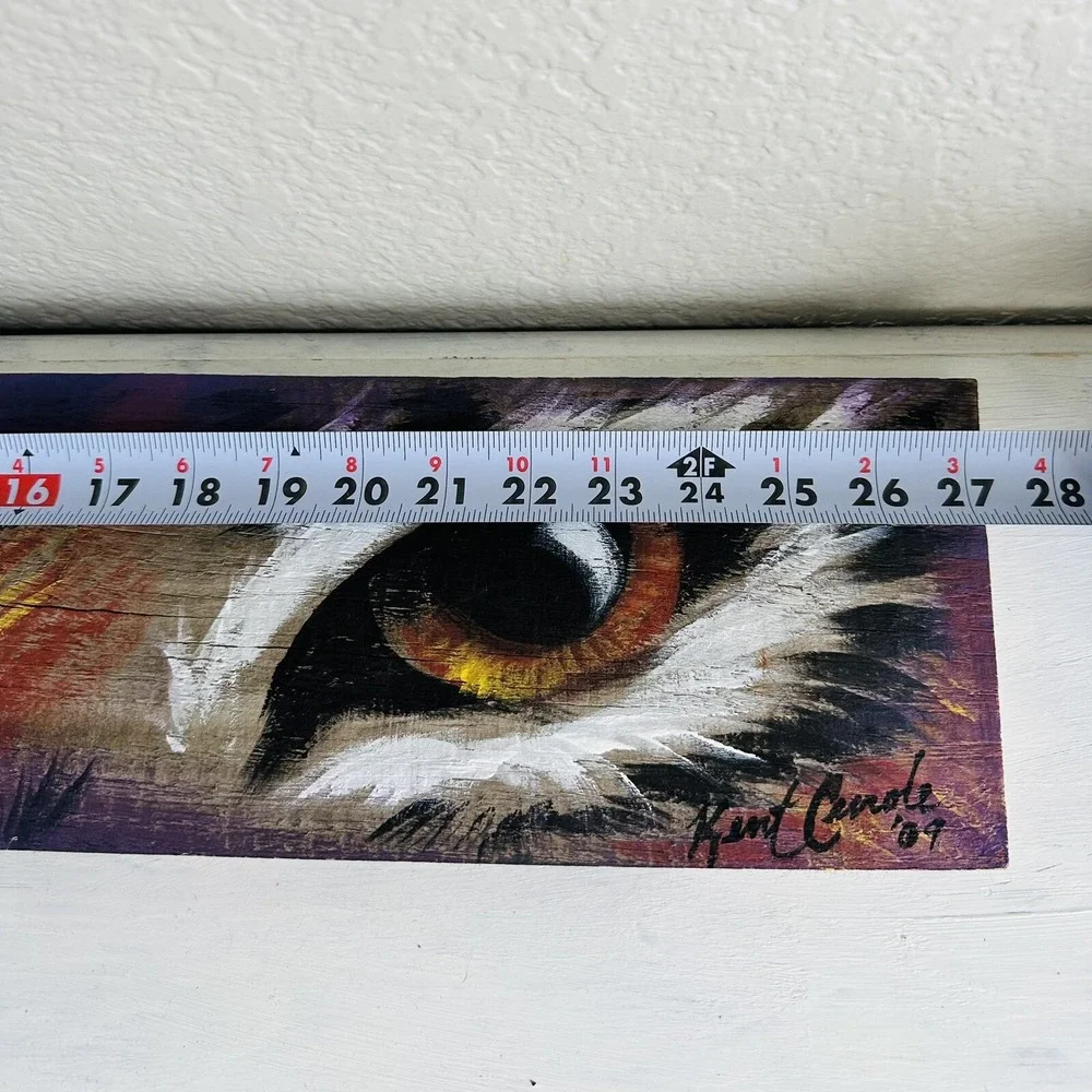 Eyes Of The Tiger Oil Painting Signed By Artist Kent Curole '09, 5.5